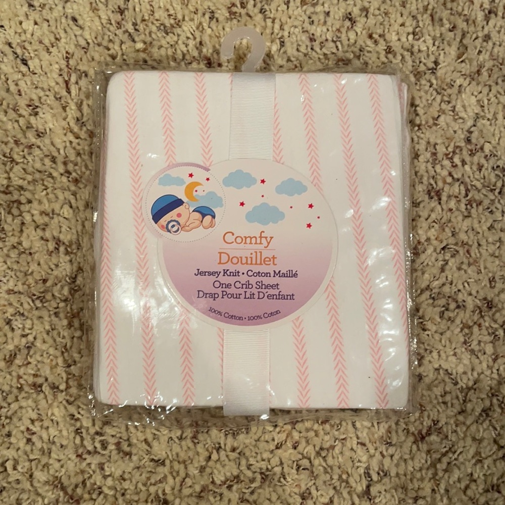 Pink and White Crib Sheet - NWT